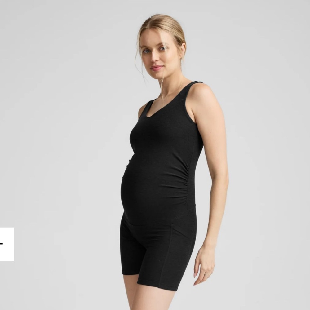 Beyond the bump Spacedye movin mama maternity biker jumpsuit